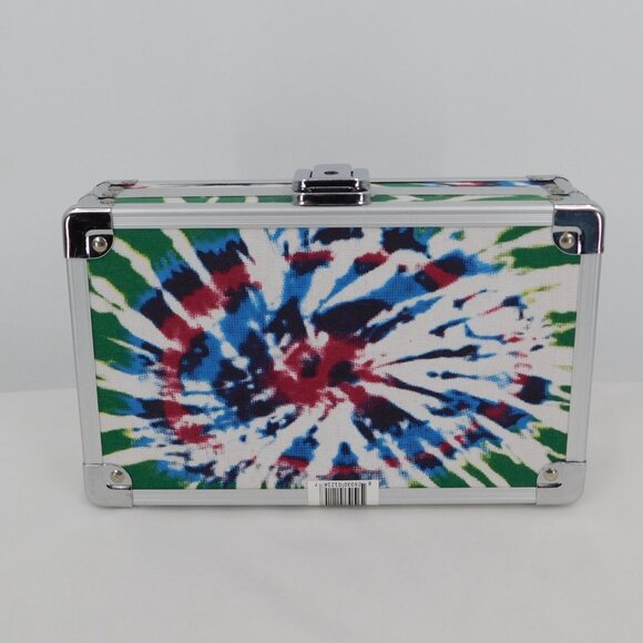 Vaultz Metal School Pencil Box Lockable Peace Tie Dye Hardside Case Keys New - Picture 2 of 8